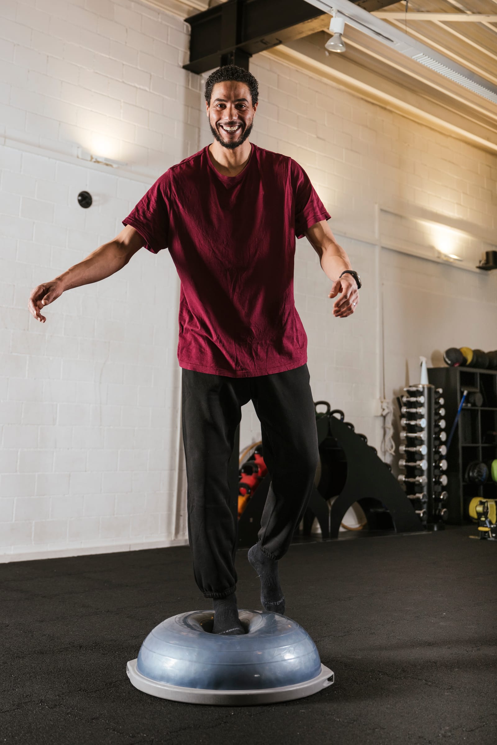 Balance auf dem Bosu